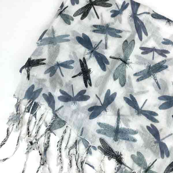 Dragonfly Scarf in Black/White - Image 2